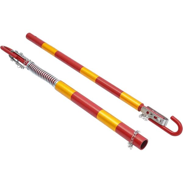 Barra Di Traino Per Auto - Barra Di Traino Rigida - Carico Di Traino 5 T - Lunghezza 175 Cm - Smorzamento Su Entrambi I Lati - Ammortizzatore A Molla - Ferro - Rosso-image