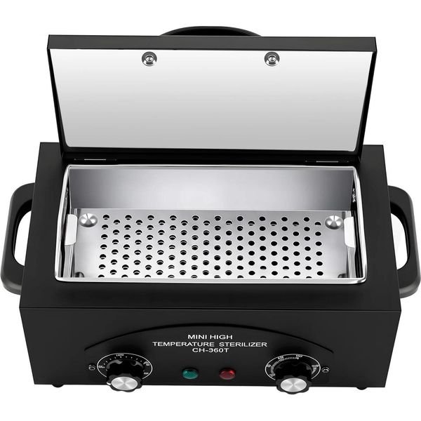 Scaldasalviette - Armadietto Di Sterilizzazione - 300 W, 1,5 L, 50-220 °C, Timer 0-60 Min, Ac 220-240 V Spina Ue, Sterilizzazione A 360° - Nero-image