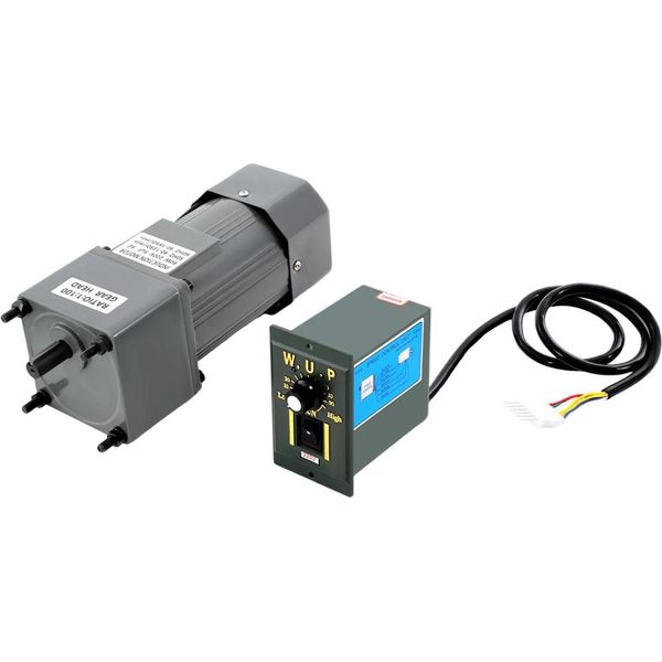 Motoriduttore - Motore Riduttore Da 90 W - Rapporto Di Riduzione 1:100, Regolatore Di Velocità, Reversibile, 3,8 N·M, IP54 - Argento-image