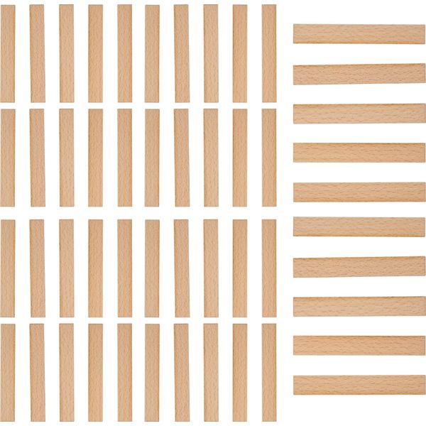 Stoppini In Legno Per Candele, 100 X 15 X 1 Mm, 50 Pezzi-image