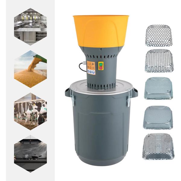 Molino Elettrico Per Cereali/Grano - Mulino Per Mais/Grano - 1300 W - 5 Setacci Da 2-8 Mm - Contenitore Di Raccolta Da 50 L - Motore In Rame - Verde Chiaro-image
