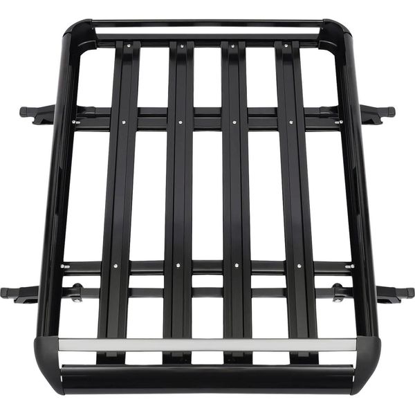Portapacchi Da Tetto - Cestello Da Tetto - Lega Di Alluminio - Montaggio Sul Tetto - Universale Per Auto E Suv - 131×24×19 Cm - Nero-image
