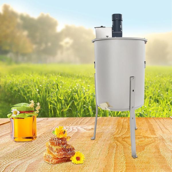 Sfioratore Per Miele / Centrifuga Per Miele - Elettrico - 220 V - 4 Favi - Motore Da 140 W - Acciaio Inossidabile - Con Treppiede - Argento-image