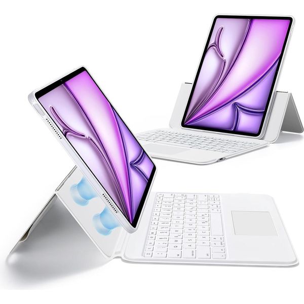 Case With Keyboard For Ipad Air 13 Esr Ascend Qwertz White With Touchpad-image