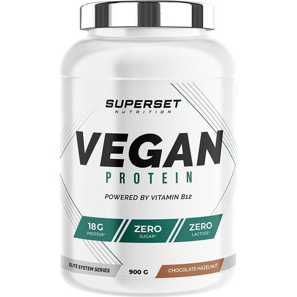 Proteine Vegetali - Superset Nutrition - 100% Vegan Protein (900 G) - Gusto Cioccolato E Nocciola-image