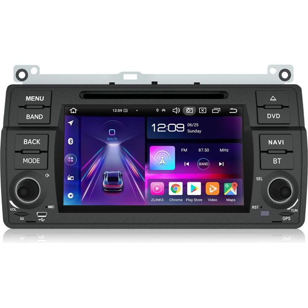 Autoradio Android Compatibile Con Bmw E46 1999-2004 Wireless Carplay Android Auto 4G Wifi Gps Navi 8 Core 7 Pollici 4+64 Gb-image