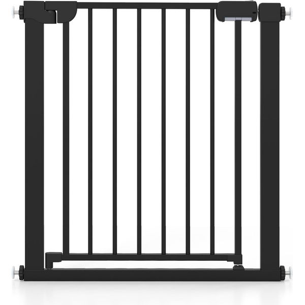 Costway Barriera Di Sicurezza Per Scale Senza Foratura, Larghezza 75-82 Cm, Barriera Di Sicurezza Con Chiusura Automatica, Barriera Metallica, Barriera Di Sicurezza Per Bambini E Animali Domestici, Nera-image