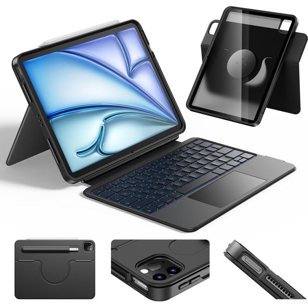 Case With Keyboard For Ipad Air 13 Pro 13 12.9 Hou Qwerty Mate-12 With Touchpad-image