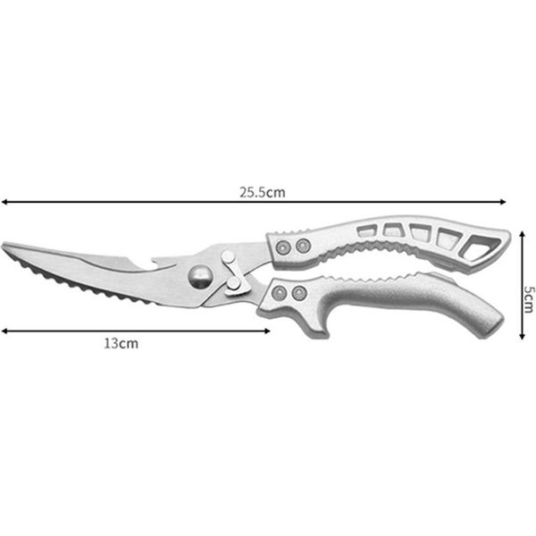 Inf Forbici Da Cucina Multifunzione Acciaio Inox Per Pollame E Ossa Con Blocco-image