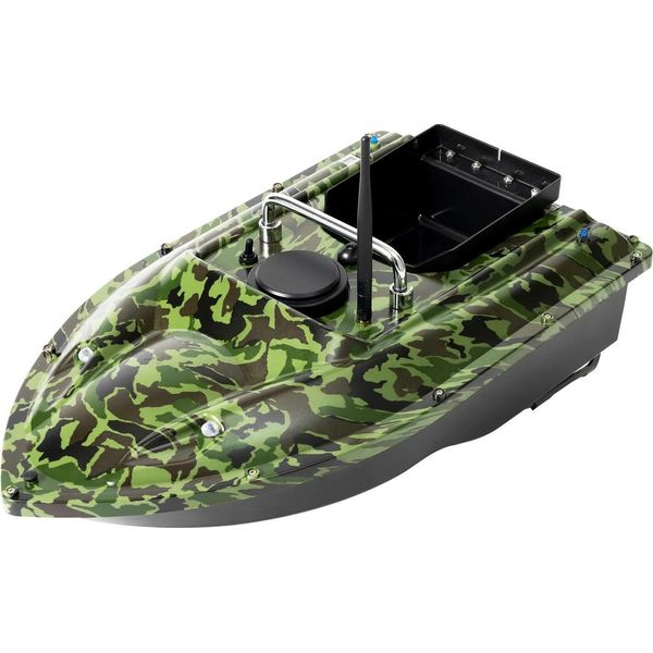 Barca Per Esche E Mangimi - Telecomandata - Portata 500 M - Capacità Esche 1,5 Kg - Motore 13.000 Giri/Min - Batteria 5200 Mah - Spina Ue 220 V - Verde-image