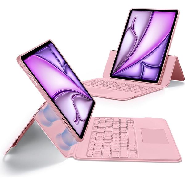 Case With Keyboard For Ipad Air 13 M3 M2 Esr Qwertz Magnetic Trackpad Pink-image