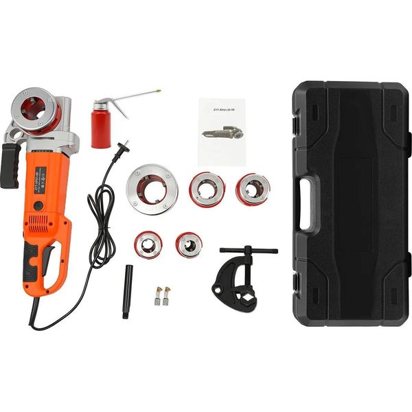 Filettatrice Elettrica Per Tubi - Manuale - 2300 W - 6 Matrici Da 1,27 A 5,08 Cm - Per Tubi Metallici - Alimentazione Ca-image