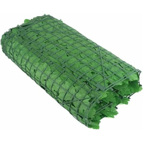 Siepe Artificiale - Schermo Protettivo - 100 X 300 Cm - Foglie Di Edera - Plastica - Per Giardino, Terrazza, Balcone - Verde-image