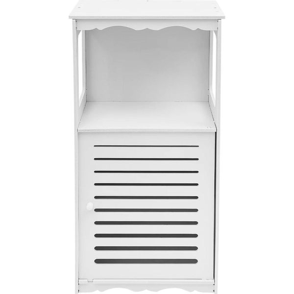 Armadio Da Bagno - Armadio Angolare - Pvc - Per Spazi Ridotti - Con Ante - Indipendente - Richiede Montaggio - Bianco-image