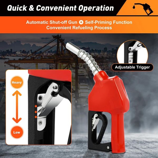 Pompa Per Gasolio E Olio Combustibile - Autoadescante Elettrica 230 V - 60 L/Min - Pistola Automatica - Filtro-image