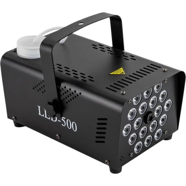 Macchina Del Fumo Per Discoteca - Mini Macchina Del Fumo Da 500 W - 18 Led Rgb, 13 Colori, Telecomando, Spina Ue 220-240 V, Nero,-image