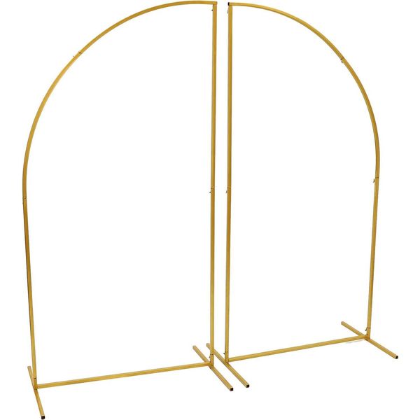 Supporto Per Arco Nuziale - Supporto Per Arco - Set Da 2 - Altezza 1,8 M - Struttura In Metallo - Per Cerimonie E Photobooth - Oro-image