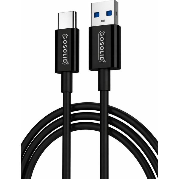 Go Solid! Cavo Di Ricarica Usb A USB-C Compatibile Con Samsung & Iphone 2 M - Nero-image