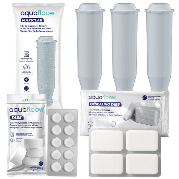 Aquafloow 3X Filtro Per L'acqua Per Macchine Da Caffè Krups + Pastiglie Detergenti E Decalcificanti In Sostituzione Di F 088-image