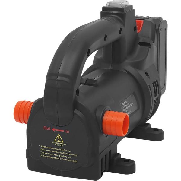 Pompa Diesel/Olio Portatile - Pompa Elettrica Per Trasferimento Carburante 21 V - Portata 40 L/Min - 200 W - 5000 Giri/Min - Cc 21 V 2 A E Ca 100-240 V 50/60 Hz - Nero-image