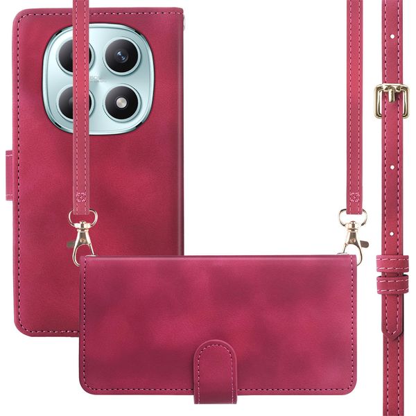 Custodia Xiaomi Redmi Note 15 - Pelle Finta - Custodia Imoshion Con Cinturino/Custodia A Libro - Rosso-image