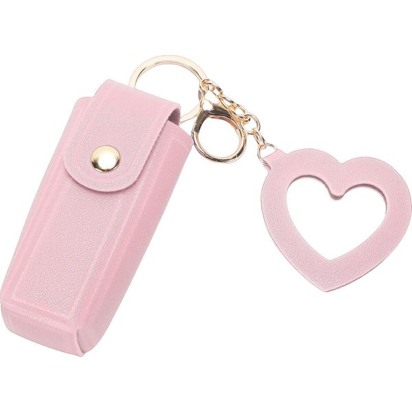 Astuccio Per Rossetto Con Specchio Per Portamonete, Finto Cuoio, Supporto, Portachiavi, Custodia Portatile, Organizer Da Viaggio, Donna, Rosa-image