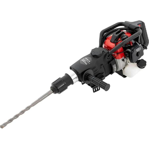 Martello Demolitore A Benzina - Demolitore Per Calcestruzzo A 2 Tempi - Con Scalpello A Punta E Scalpello Piatto - Scalpello A Punta 35 Cm - Dimensioni Dell'attrezzo 67,2×25×24,5 Cm - Rosso-image