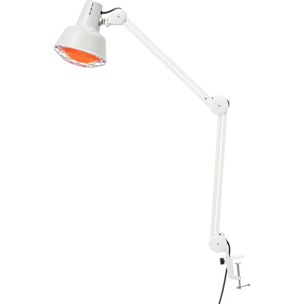 Lampada A Luce Rossa - Lampada Termica A Infrarossi - 275 W - Supporto A Morsetto - Spina Ue - Sollievo Dal Dolore E Cura Della Pelle - Bianco-image
