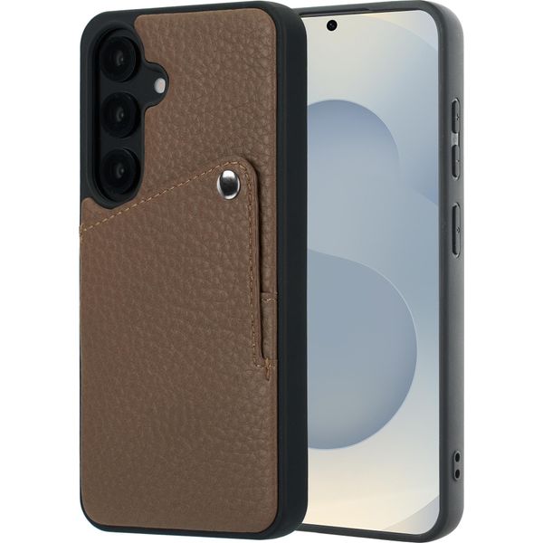 Custodia Samsung Galaxy S24/Samsung Galaxy S25 - Pelle Finta - Selencia Backcover - Marrone-image
