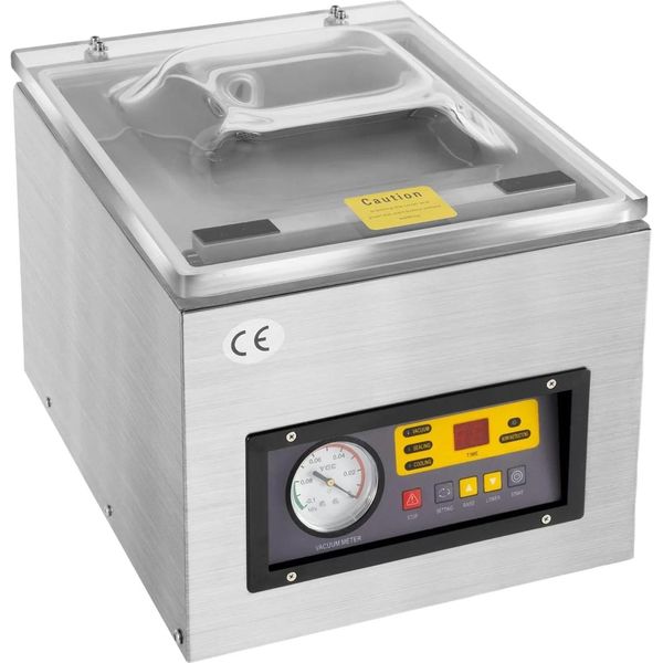 Macchina Sottovuoto - DZ-260C Macchina Confezionatrice Sottovuoto - 220 V - 120 W - Acciaio Inossidabile - Sigillatura Automatica - Grigio Chiaro-image