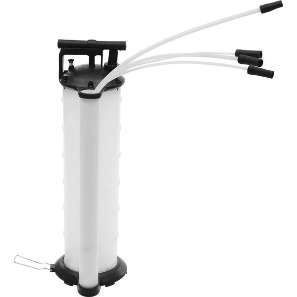 Pompa Di Aspirazione Olio - Pompa Manuale Per Cambio Olio - Capacità 7 L - 4 Tubi Flessibili - Per Auto, Moto, Tosaerba, Barche - Bianco-image