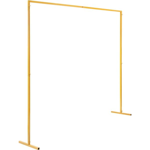 Arco Nuziale/Arco Per Palloncini Supporto - Telaio Quadrato In Ferro 2 M - Regolabile In Altezza 106,5–200 Cm - Spessore Del Tubo 1,3 Mm - Portata 5 Kg - Impermeabile - Giallo-image