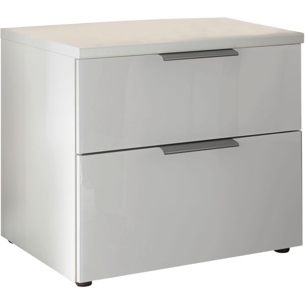 Nachtkonsole Wiemann "Como", Weiß (Weiß, Dekor, Glas Weiß, Schiefer), B:60Cm H:46,4Cm T:43Cm, Floatglas, Holzwerkstoff, Metall, Sideboards, Nachtkonsole, Vormontiert-image