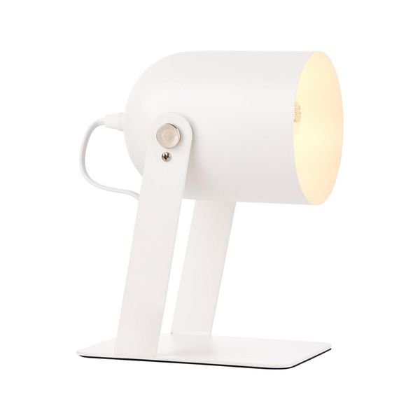 Brilliant Lampe Yan Tischleuchte 29Cm Weiß 1X A60, E27, 30W, Geeignet FüR Normallampen (Nicht Enthalten) Mit Schnurzwischenschalter-image