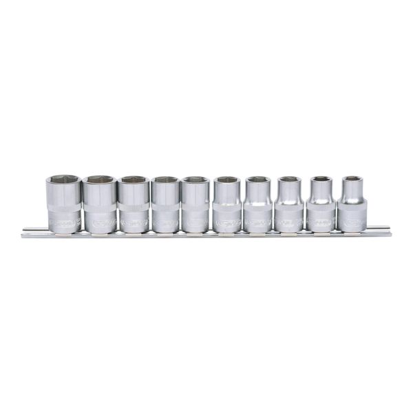 Ks Tools 1/2" Classic Sechskant-Stecknuss-Satz,10-Teilig 10-19Mm (917.0635)"-image