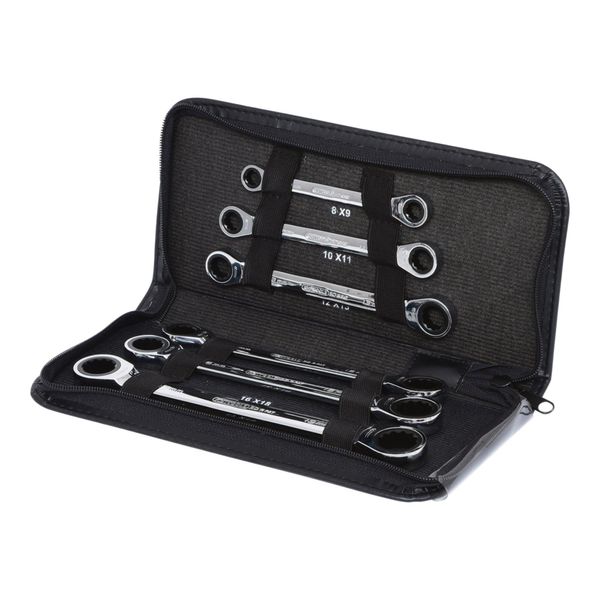Ks Tools Gearplus Doppel-RatschenringschlüSsel-Satz, 6-Teilig Lederetui (503.4557)-image