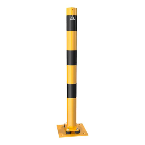 Schake Absperrpfosten Typ 489NPBG, Ortsfest, 220X220 Mm Ø 89Mm, Gelb / Schwarz)-image