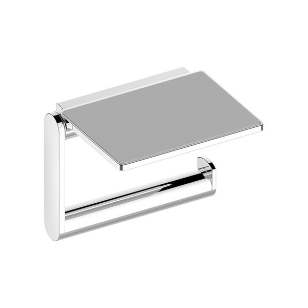 Keuco Toilettenpapierhalter Plan Offen, Mit Ablage, Verchromt / Schwarz (14973010000)-image