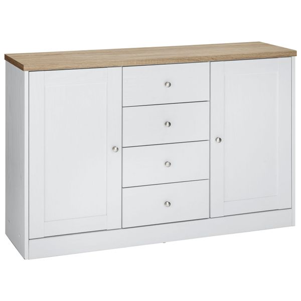 Kommode Otto Home "Heide", Weiß (Weiß, Eichefarben), Sideboards, Kommode, Breite 120 Cm-image