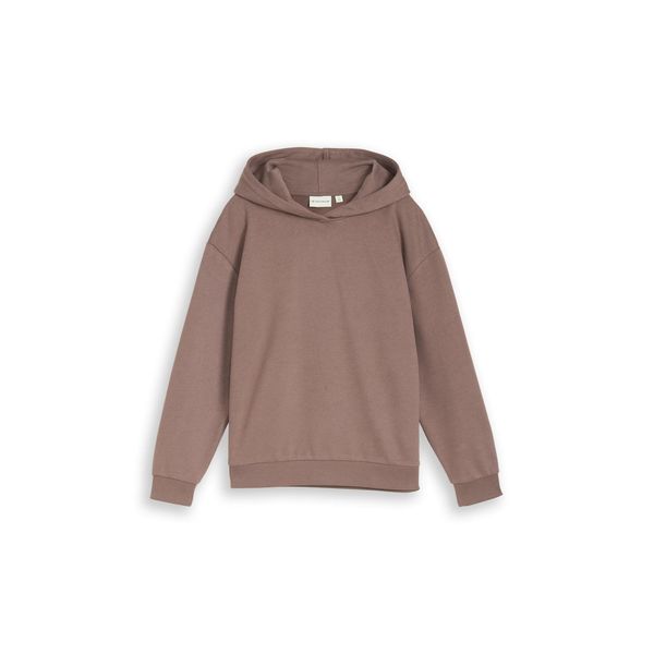 Tom Tailor MäDchen Oversize Hoodie Sweatshirt Mit RüCkenprint, Braun, Uni, Gr. 164-image