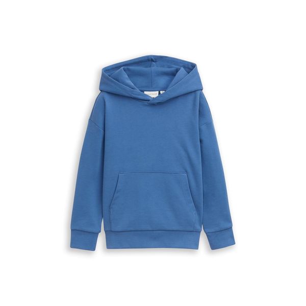Tom Tailor Jungen Oversize Hoodie Sweatshirt Mit RüCkenprint, Blau, Uni, Gr. 104/110-image