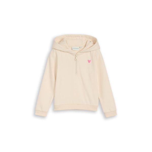 Tom Tailor MäDchen Hoodie Sweatshirt Mit RüCkenprint, Weiß, Uni, Gr. 104/110-image