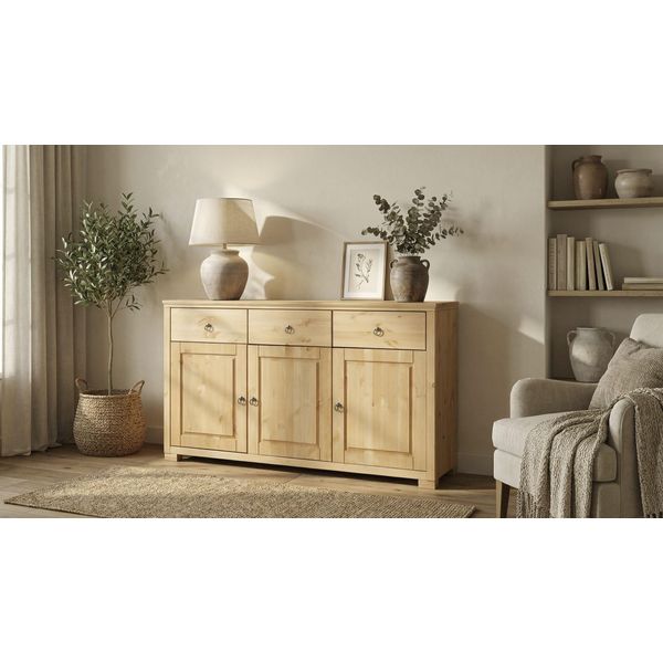 Sideboard Otto Home "Gotland", Beige (Gelaugt GeöLt), B:147Cm H:89Cm T:40Cm, Sideboards, Sideboard, Kommode, Breite 147 Cm, Aus Massiver Kiefer, Fsc-image