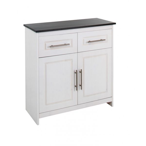 Schuhkommode Otto Home "Lukas, Kommode, Mehrzweckkommode", Weiß, B:84Cm H:85Cm T:37Cm, Fsc-Zertifiziertes Massivholz, Sideboards, Schuhkommode, Aus Massiver Kiefer, Dekorative FräSungen, Breite 84 Cm-image