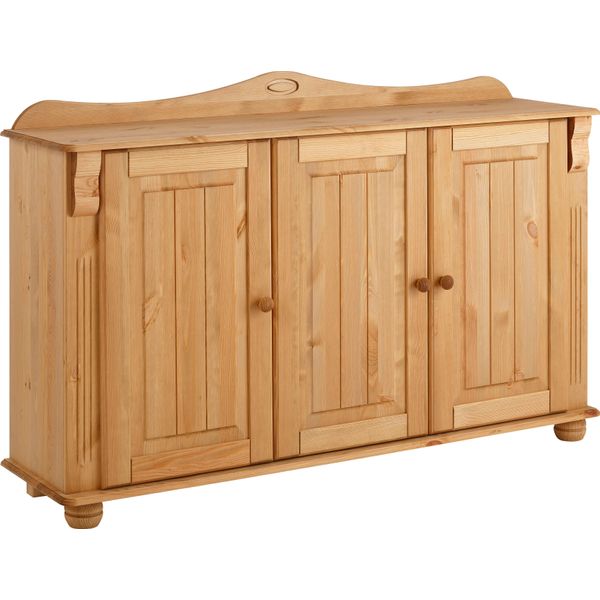 Sideboard Otto Home "Adele", Beige (Gelaugt, GeöLt), B:130Cm H:90,7Cm T:39,5Cm, Sideboards, Sideboard, Kommode, 3-TüRig, Breite 130 Cm, Aus Massiver Kiefer, Fsc-image