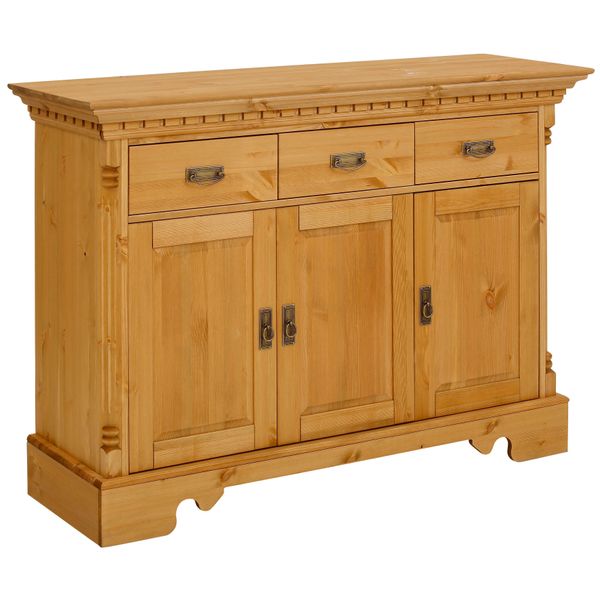Sideboard Otto Home "Milan", Beige (Natur), B:140Cm H:100Cm T:47Cm, Massivholz, Sideboards, Sideboard, Kommode, Breite 140 Cm-image