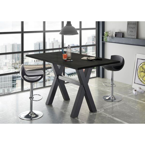 Bartisch MÄUsbacher, Schwarz (Schwarzstahl, Schwarzstahlfarben, Schwarzstahl), B:140Cm H:105Cm T:70Cm, Tische, Bartisch, Gestell In X-Form (Breite 120, 140 Oder 160 Cm)-image