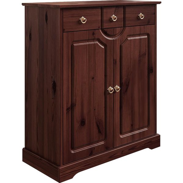 Kommode Otto Home "Klera", Braun (Dunkelbraun), B:81Cm H:93Cm T:37Cm, Sideboards, Kommode, Breite 81 Cm, Aus Massiver Kiefer, Fsc-Zertifiziert-image