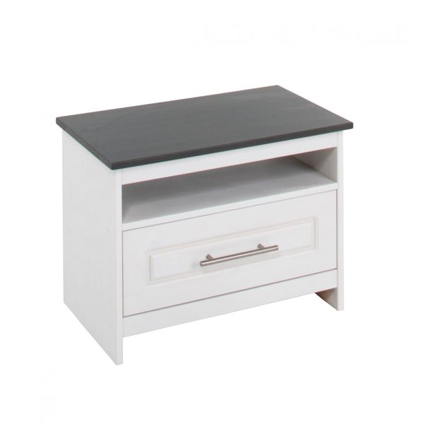 Schuhbank Otto Home "Lukas, Sitzbank, Sitzkommode", Weiß, B:60Cm H:45Cm T:37Cm, Fsc-Zertifiziertes Massivholz, SitzbäNke, Schuhbank, Aus Massiver Kiefer, Mit Dekorativen FräSungen-image