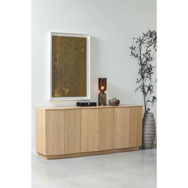 Kommode Woood, Braun, B:200Cm H:85Cm T:45Cm, Holzwerkstoff, Sideboards, Kommode, Sideboard Aus Eichenfurnier Mit Zeitlosem Design Und Maserung-image